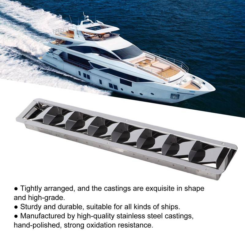 Marine Vent Grille Oblong Stainless Steel 8 Slots Grid Cover