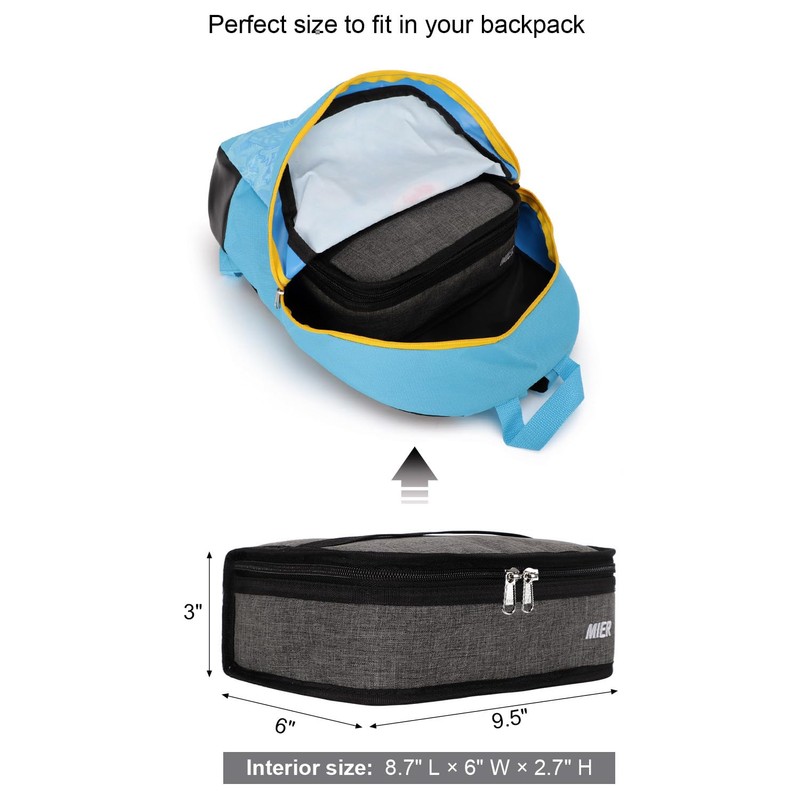 MIER Portable Thermal Insulated Cooler Bag Mini Lunch Bag for