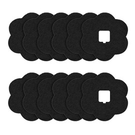 12-Pack Universal Trash Can Charcoal Filters Replacements, ENLOY 7.2 Inch Flower Shape Stick-on Activated Charcoal, Longer Lasting Absorbing Filters for Compost Bin Pail, Trash Cans, Recycle Bins