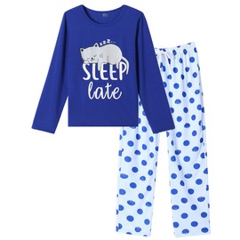 VENTELAN Women Pajamas Cute Owl Sleepwear Comfy Pajama Pants Long Sleeve Night Suits