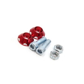 PARSLUCK 2pcs 6mm Thread Dia Red Hex Head Motorcycle License Plate Frame Screw Bolts Nuts Stable
