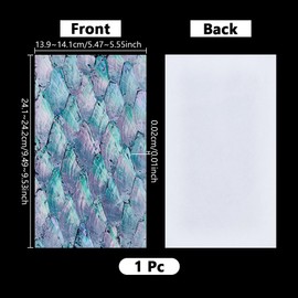 AHANDMAKER 6"x10" Mother of Pearl Shell Adhesive Sheets Natural Abalone Veneer, Turquoise Rectangle Shell Wall Stickers 0.2mm Thick Self Adhesive Veneer Sheets for Furniture DIY Crafts or Home Decor