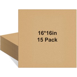 Henoyso 15 Pack 16 x 16 Inch Corrugated Cardboard Sheets Flat Cardboard Sheets Packaging Inserts Flat Square Inserts Squares Separators for Shipping Packing Mailing Vinyl Records