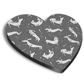 1 x Heart MDF Magnets - Cute Dachshund Puppy Dog 43892