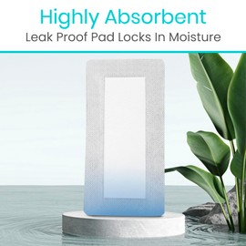 Vive Care Adhesive Border Gauze 4"x8" (15pcs) - Bordered Non-Stick Island Dressing - Absorbent Wound Care Dressing - Breathable Sterile Bed Sore Bandage - Individually Wrapped Non-Woven Pad for Ulcers