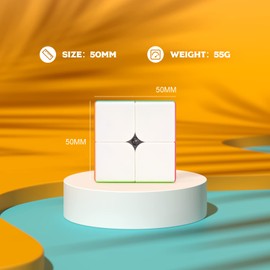 TOYESS Speed Puzzle Cube 2x2 Stickerless, Smooth Magic Cube 2x2x2, 3D Puzzle Toy Gift Christmas Stocking Fillers for Kids & Adults & Boys