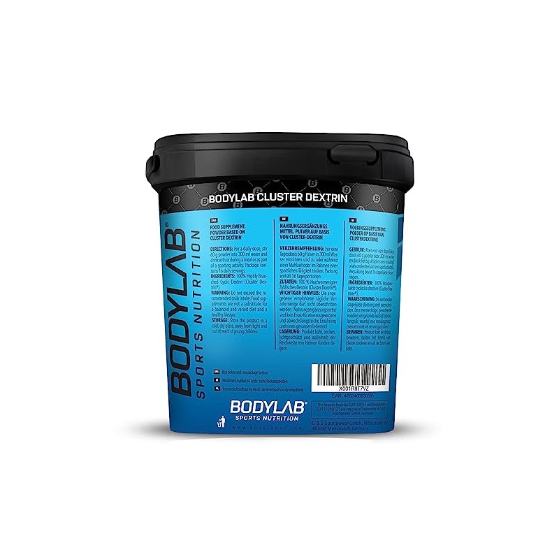 Bodylab24 Cluster Dextrin 1 kg, 100% Highly Branched Cyclic Dextrin,