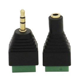 Didamx 10Pcs 3.5mm Stereo TRS Audio Video Male/Female to 3 Screw Terminal Balun Converter Adapter Connectors
