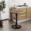 24 inch Small Tulip Table for 2 Person, Walnut Round