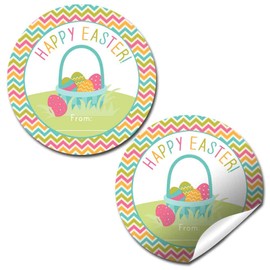 AmandaCreation, etiqueta de regalo con tema de Pascua para niños, 40 pulgadas, pegatinas de círculo de fiesta de Pascua, ideal para recuerdos de fiestas, sellos de sobres y bolsas de regalo
