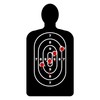CafePress Human Shape Target with Bullet Holes Sticker Square Bumper