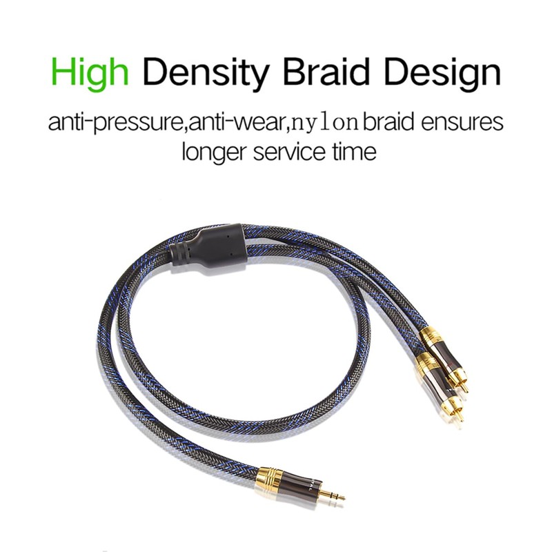 KUYIOHIFI HiFi Dual Shielded (OD 8.0mm) 3.5mm AUX to 2