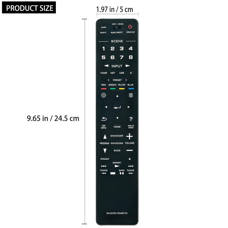 RAV570 ZZ47560 Replacement Remote fit for Yamaha Network AV Receiver