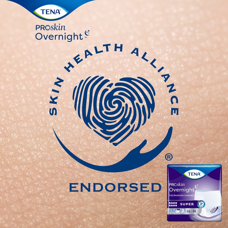 TENA ProSkin Overnight Super Protective Incontinence Underwear, Heavy Absorbency, Unisex,