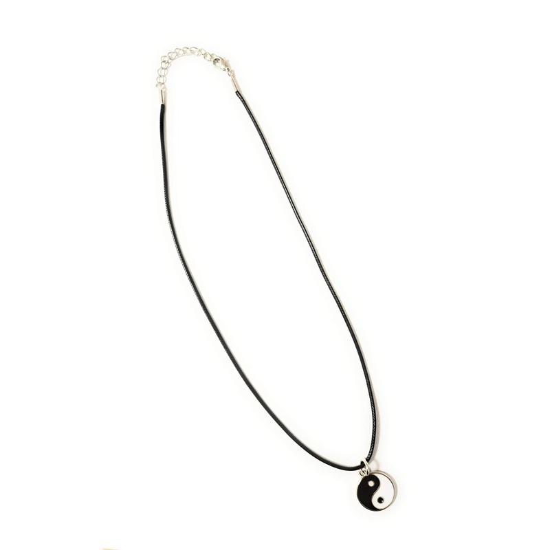 Leather Necklace with Yin Yang Pendant