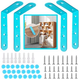 Anti Tip Furniture Anchors for Baby Pet Proofing,Furniture Wall Anchor Furniture Dresser Bookshelf Falling Prevention Device for Children (Blue)