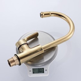 Kitchen Sink Faucet for Bar Farmhouse Commercial, Gold Kitchen Faucets, Gold Single Handle Kitchen Tap, Single Hole Handle Swivel Degree Water Mixer Tap