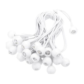 PATIKIL 9 Inch Tarp Ball Bungee Cord, 30 Pack Bungee Cords with Balls Canopy Tarp Tie Downs Cords Elastic String for Outdoor Camping Cargo Shelter Tent Poles, White