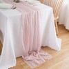 CHUQING Chiffon Table Runner,27 x 118 inch, Pink, Thin Decorative