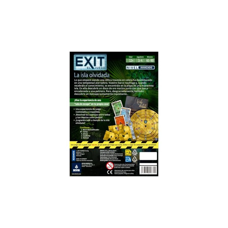 Devir - Exit - La Isla Olvidada Juego de Mesa,