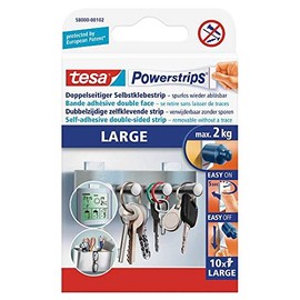 tesa Powerstrips® Large for Max. 2 kg, Pack of 10 Strips (4)