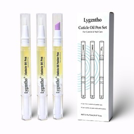 3 Pcs Cuticle Oil Pens for Nail Care, Include 1 Pc Cuticle Oil Pusher Pen & 2 Pcs Moisturizing Nail Oil Pen with Soft Brush,Hydrates and Conditions Nails,Gently Exfoliates,Easy Daily Nail Care