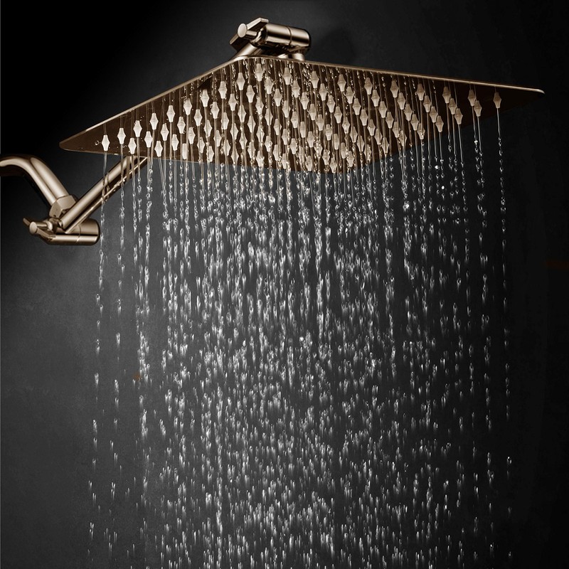 HotelSpa Giant 10" Stainless Steel Rainfall Square Showerhead with 11