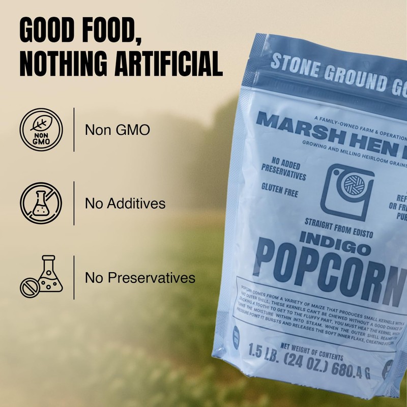 Marsh Hen Mill Indigo Popcorn Kernels | Vibrant Blue Kernels