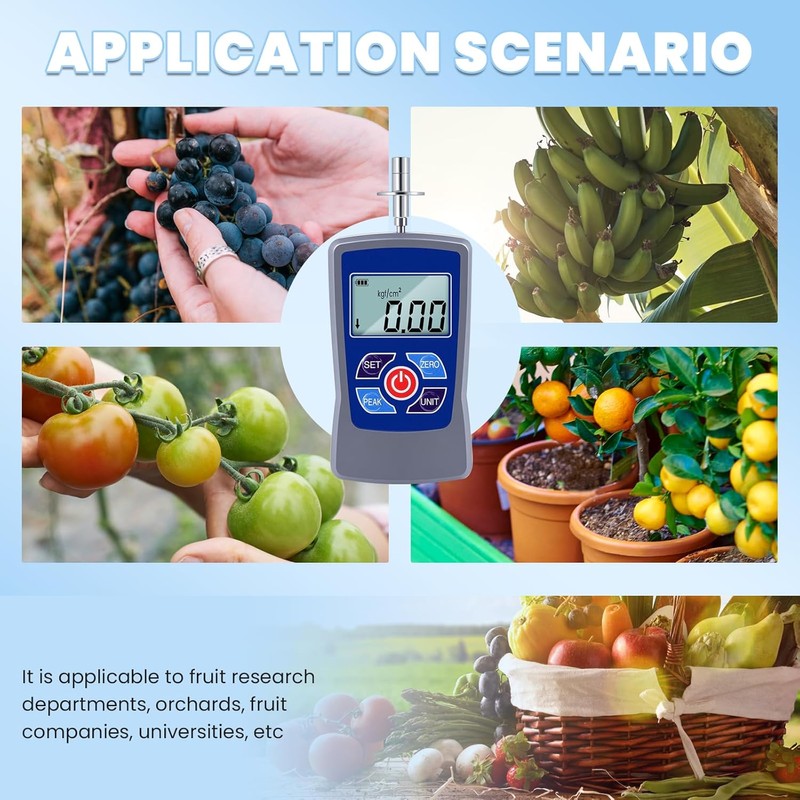 NEWTRY Digital Fruit Penetrometer Handheld Hardness Tester with Pressure Foot
