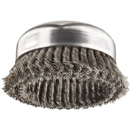 Weiler 12556 5/8"-11 Arbor, 0.023" Wire Size, 6" Diameter, Double Row, Steel Bristles, Heavy-Duty, Knot Wire Cup Brush