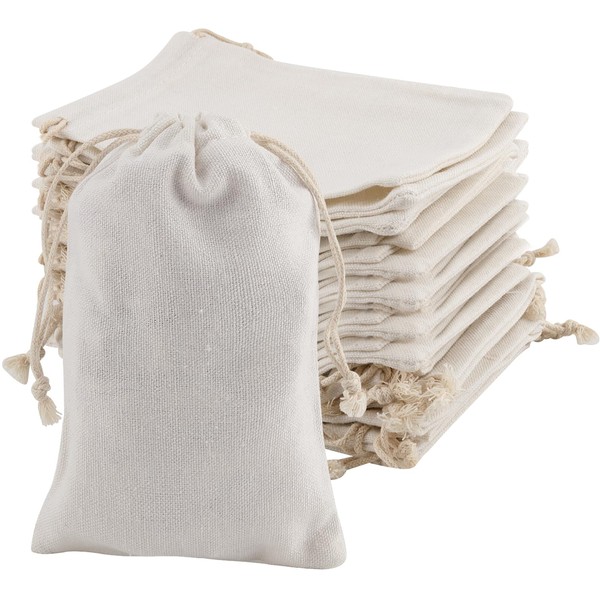 KOHAND 40 PCS White Cotton Muslin Bags, 10 x 15