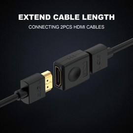 VCE HDMI Coupler Female to Female HDMI Adapter Gold Plated High Speed HDMI Double Female Connector Support 3D 4K 1080P HDMI Cable Extender