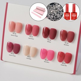 classic nail Moregel Blush Red Syrup Gel Burgundy 8-piece set + 2 top gels / 모어젤 블러쉬 레드 시럽젤 버건디 8종 세트+탑젤2개