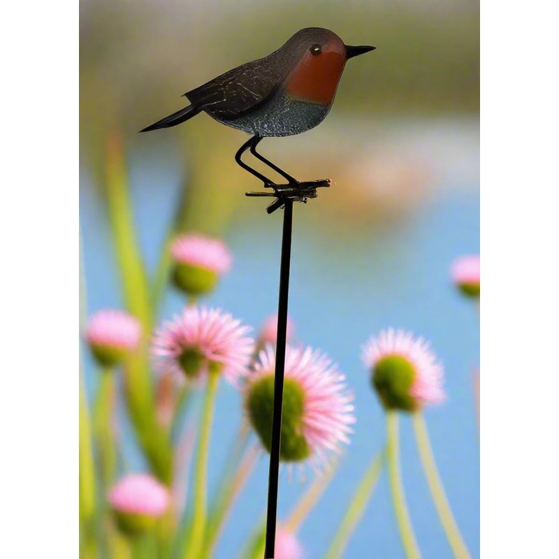 Garden Metal Bird Stake Decoration, Robin Design, Outdoor Decorative Yard
