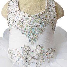 Jenniferwu G153-3 Infant Toddler Baby Newborn Little Girl's Pageant Party BirthdayDress (6-9Months,White)