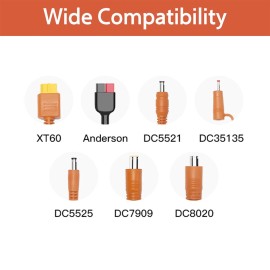 MHPOWOS Portable Solar Charger 400W 220W 110W Solar Panel Charger RV Solar Kit - 7 in 1 solar charging cable