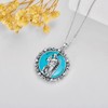 BETHZA Saint Michael Necklace for Women Sterling Silver Natural Turquoise