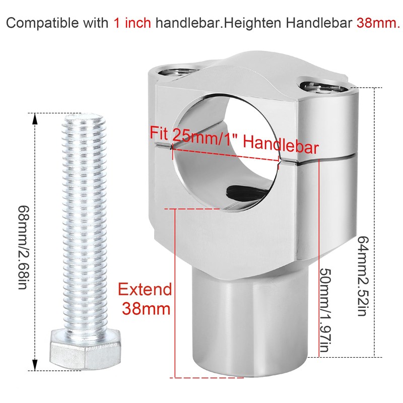 Motorcycle Handlebar Risers 1 Inch, Aluminum Alloy Motorcycle Risers, Compatible