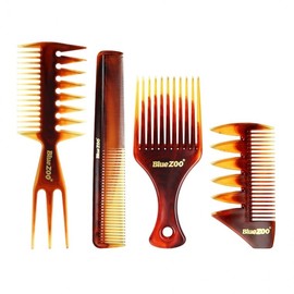 Men's 4-Piece Barbershop Styling Pomade Comb Set Comb Black