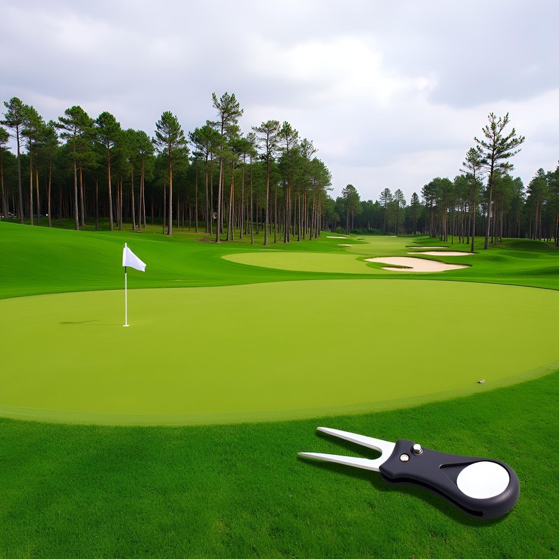 Cawhui 1Pc Black Golf Repair Tool Stainless Steel Foldable, Golf