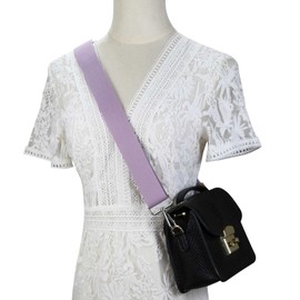 Allzedream Thick Purse Strap Wide Adjustable Replacement Crossbody Bag Handbag (Taro Purple-Silvery Hardware)