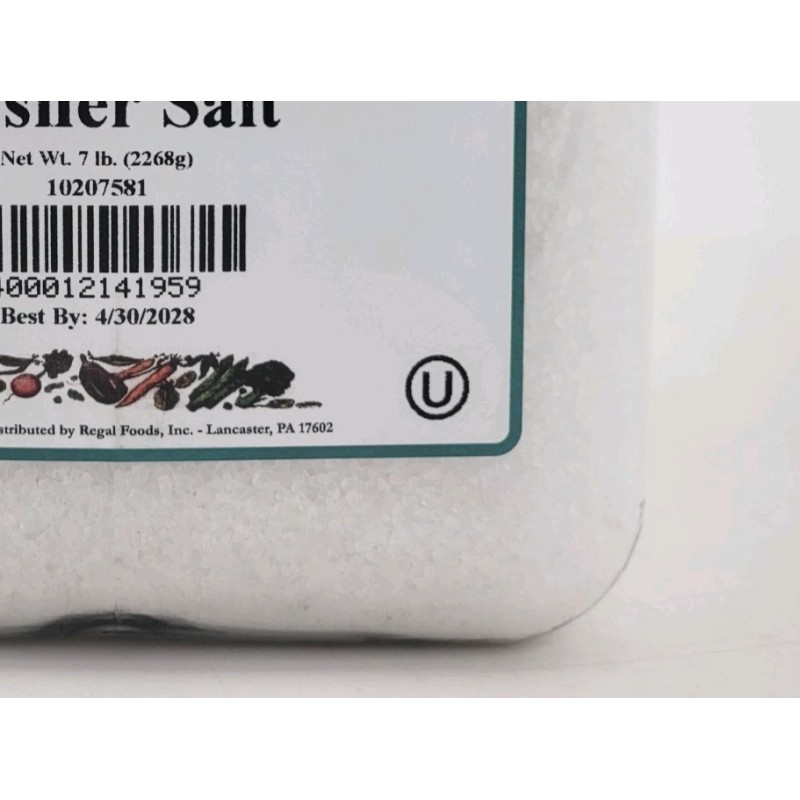 Regal Spice Extra Coarse Kosher Salt 7 lb per Jug