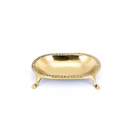 Renovators Supply Manufacturing Soap Holder 4.63 in. X 3.25 in. Brass Soap Dish, Shower Bar Soap Holder for Shower with Classy Clawfoot