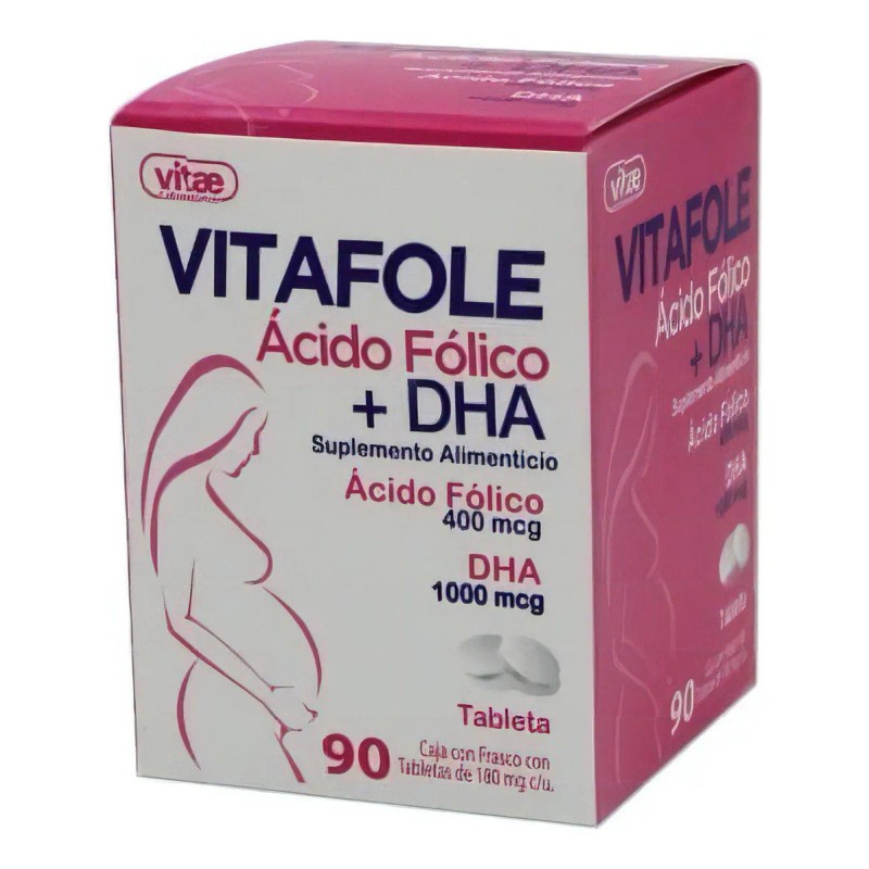 Vitafole Ácido Fólico + Dha, 90 Tabs De 180 Mg