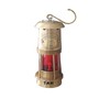 Antique Brass Miner Oil Lamp Nautical Maritime Red Glass Ship Lantern 6 Inches