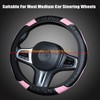 GKYZBB Pink 15 inch Steering Wheel Cover for Women Leather