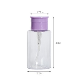 1Pcs Leak-Proof & Portable Push Down Pump Dispenser Bottles: Refillable Clear Containers for Nail Polish, Makeup Remover, Travel, Salon, Hospital Use (1, Clear)