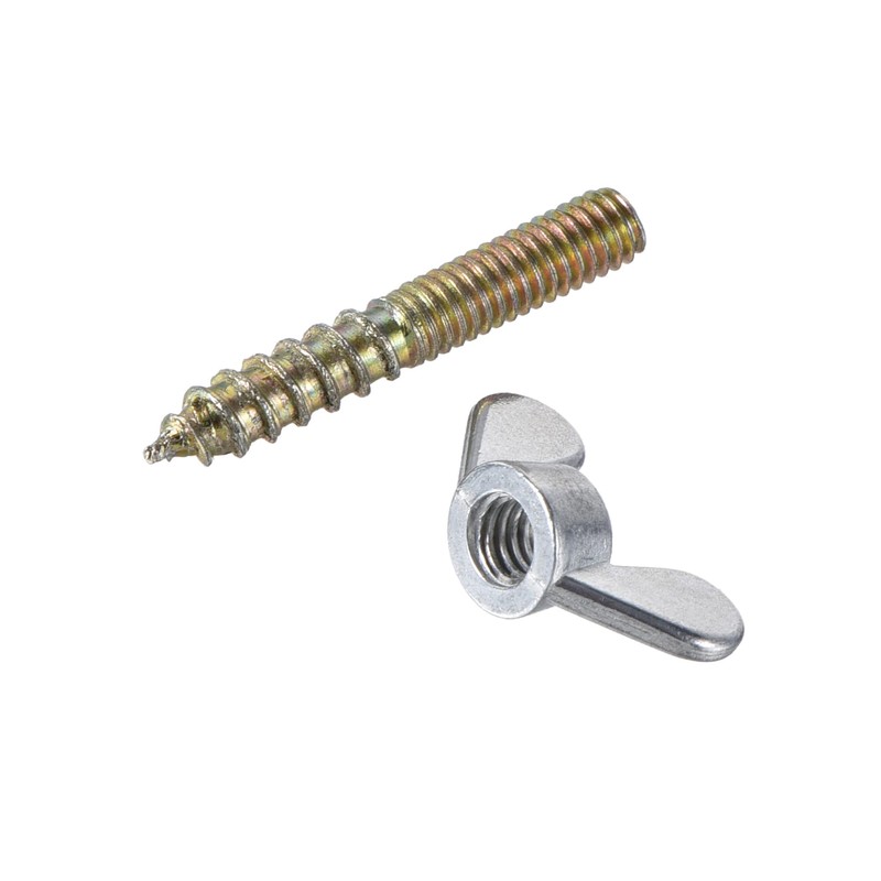 uxcell 20pcs M4x25mm Hanger Bolt, 10pcs M4 Wing Nuts for