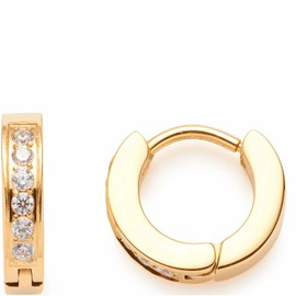 Leonardo 32025296 Women's Creole Earrings Stainless Steel Zirconia, Stainless Steel, No Gemstone