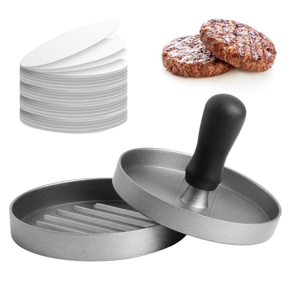 Burger Press with 100PCS Wax Papers Set Non-Stick Patty Maker